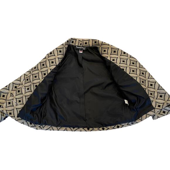 VTG Painted Pony Black & Gold Linen Blend Jacket, Tapestry, Jacquard, SP - Picture 6 of 14